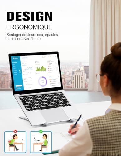 Support ordinateur portable réglable ergonomique Babacom