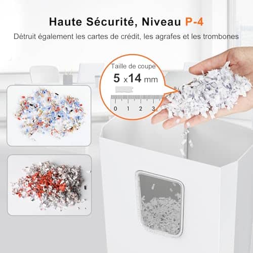 Vue detaillee 2 du produit Destructeur de documents sécurité p-4 Bonsaii