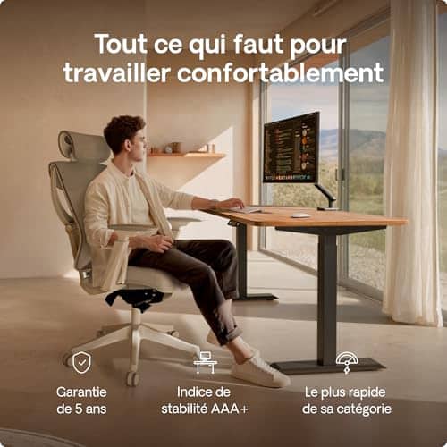 Vue detaillee 1 du produit Bureau assis debout réglable à moteurs doubles Desktronic