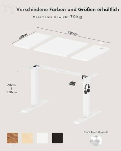 Vue detaillee 1 du produit Bureau assis debout réglable ergonomique Devoko