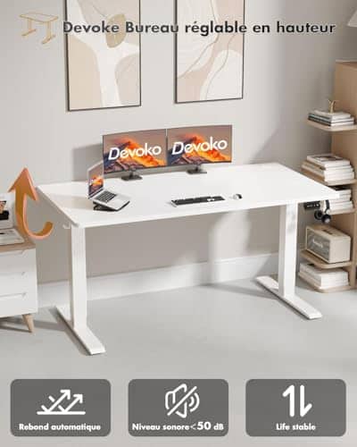 Vue detaillee 2 du produit Bureau assis debout réglable ergonomique Devoko