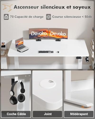 product-Devoko-Bureau-Assis-Debout-électrique-réglable-en-Hauteur-120-x-60-cm-avec-tiroirs,-Port-de-Charge-USB-A-d'ordinateur-avec-Plateau-de-Gestion-des-câbles-sur-Pied-avec-3-Fonctions-mémoire,-Blanc-3.jpg