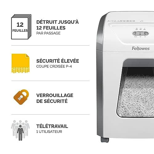 Vue detaillee 1 du produit Destructeur de documents sécurité din p4 Fellowes