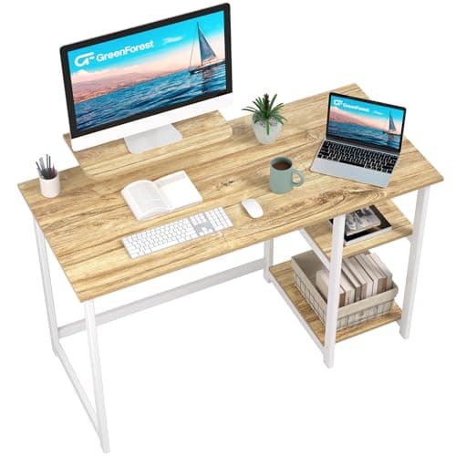Bureau compact support moniteur intégré GreenForest