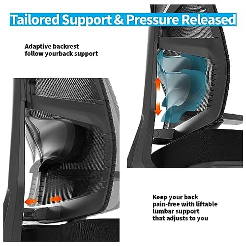 product-HOLLUDLE-Chaise-de-Bureau-Ergonomique-avec-Dossier-Adaptable,-Fauteuil-D'ordinateur-avec-Accoudoirs-4D,-Profondeur-D'assise-Réglable,-Soutien-Lombaire-et-Appui-tête-2D,-Siège-de-Travail-Exécutif,-Noir-4.jpg