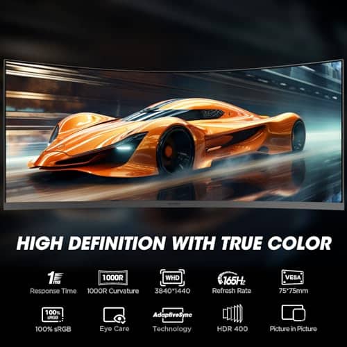 Vue detaillee 2 du produit Écran incurvé grande immersion pour télétravail KOORUI