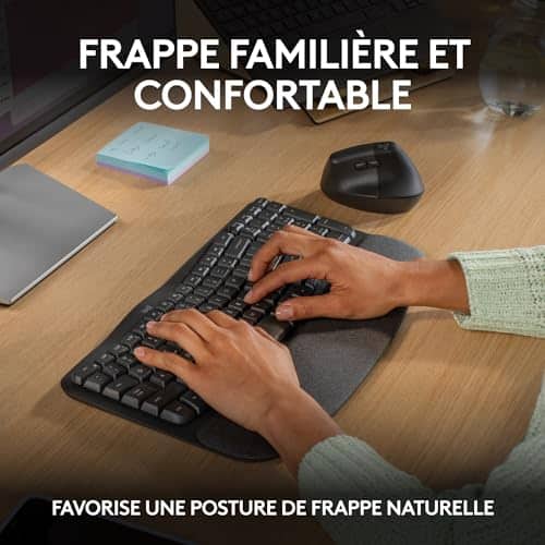 Vue detaillee 2 du produit Clavier ergonomique confort de frappe Logitech