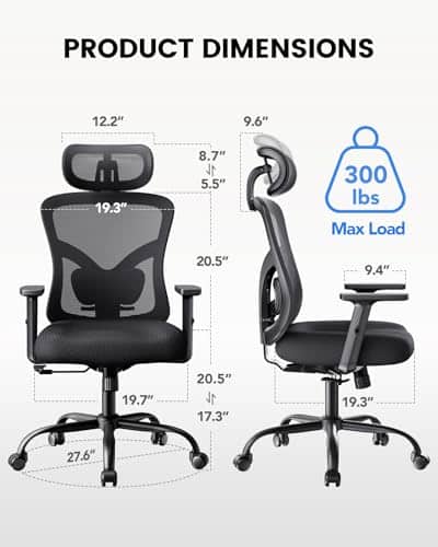 Vue detaillee 2 du produit Chaise de bureau confort lombaire inclinable NOBLEWELL