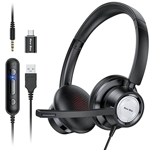 Photo du produit Casque USB pour télétravail professionnel stéréo New Bee