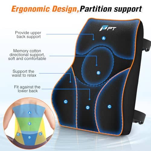 Vue detaillee 2 du produit Coussin de soutien lombaire ergonomique POOTACK
