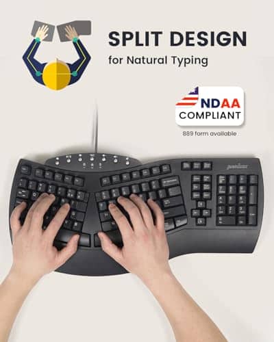 Vue detaillee 1 du produit Clavier ergonomique pour bureau domicile Perixx