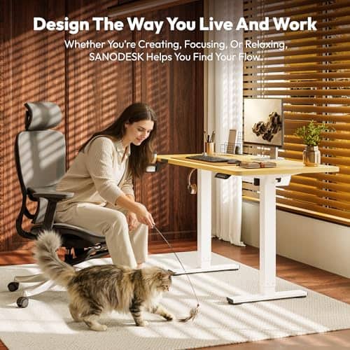 Vue detaillee 1 du produit Bureau assis debout réglable mémoire SANODESK