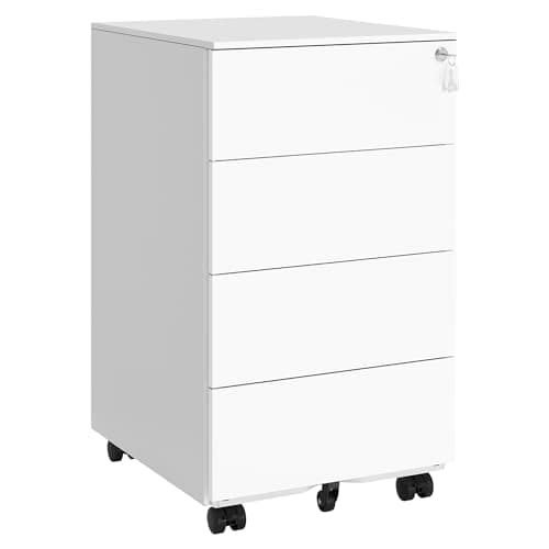 product-SONGMICS-Caisson-de-Bureau,-Meuble-de-Bureau,-Casier-sur-roulettes,-Métallique,-pour-Imprimante,-Verrouillable,-4-Tiroirs,-Prémonté,-Télétravail,-45-x-39-x-69-cm,-Blanc-Mat-OFC064W14-0.jpg