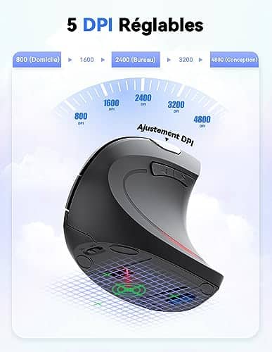 Vue detaillee 1 du produit Souris ergonomique anti-tension silencieuse TECKNET