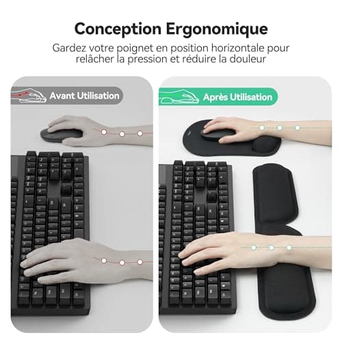 Tapis de souris ergonomique soutien poignets TECKNET