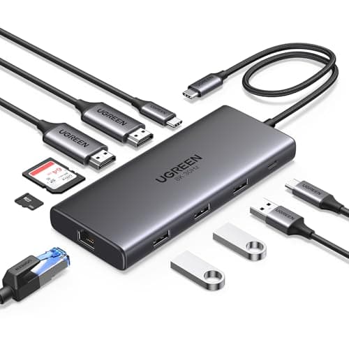 Hub USB-C double HDMI 10-en-1 pour télétravail UGREEN