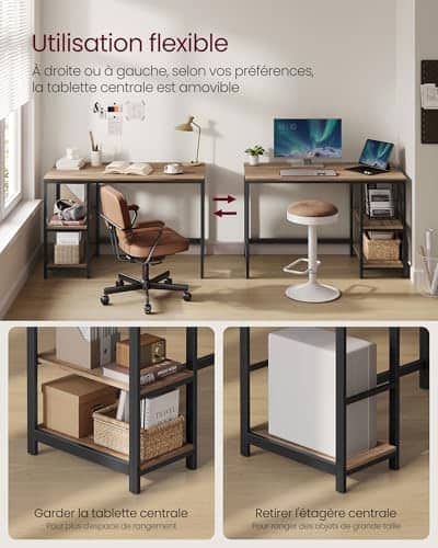 product-VASAGLE-Bureau-d'Ordinateur,-120-x-60-x-76-cm,-Table-Informatique,-Style-Moderne,-pour-Bureau-à-Domicile,-Chambre-à-Coucher,-Salon,-Marron-Camel-et-Noir-d'encre-LWD047K01-7.jpg