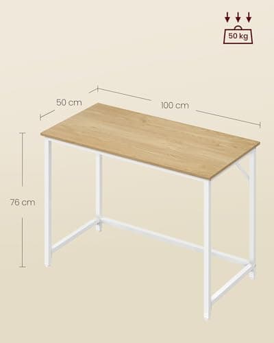 product-VASAGLE-Bureau-d'Ordinateur,-Table,-50-x-100-x-76-cm,-pour-Bureau,-Chambre,-Salon,-Cadre-en-Métal,-Couleur-Chêne-Naturel-et-Blanc-Perle-LWD041W70V1-2.jpg