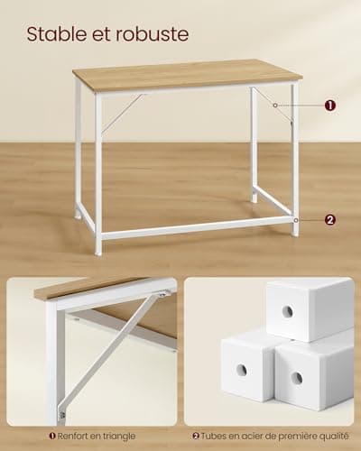 product-VASAGLE-Bureau-d'Ordinateur,-Table,-50-x-100-x-76-cm,-pour-Bureau,-Chambre,-Salon,-Cadre-en-Métal,-Couleur-Chêne-Naturel-et-Blanc-Perle-LWD041W70V1-4.jpg