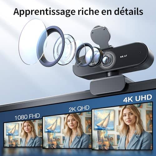 Vue detaillee 1 du produit Webcam 4K autofocus pdaf pour visioconférence eMeet