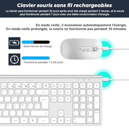 Vue detaillee 1 du produit Clavier souris ergonomique rechargeable Cimetech